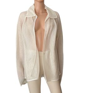 NWT Margot Rozanska New York silk jacquard open jacket